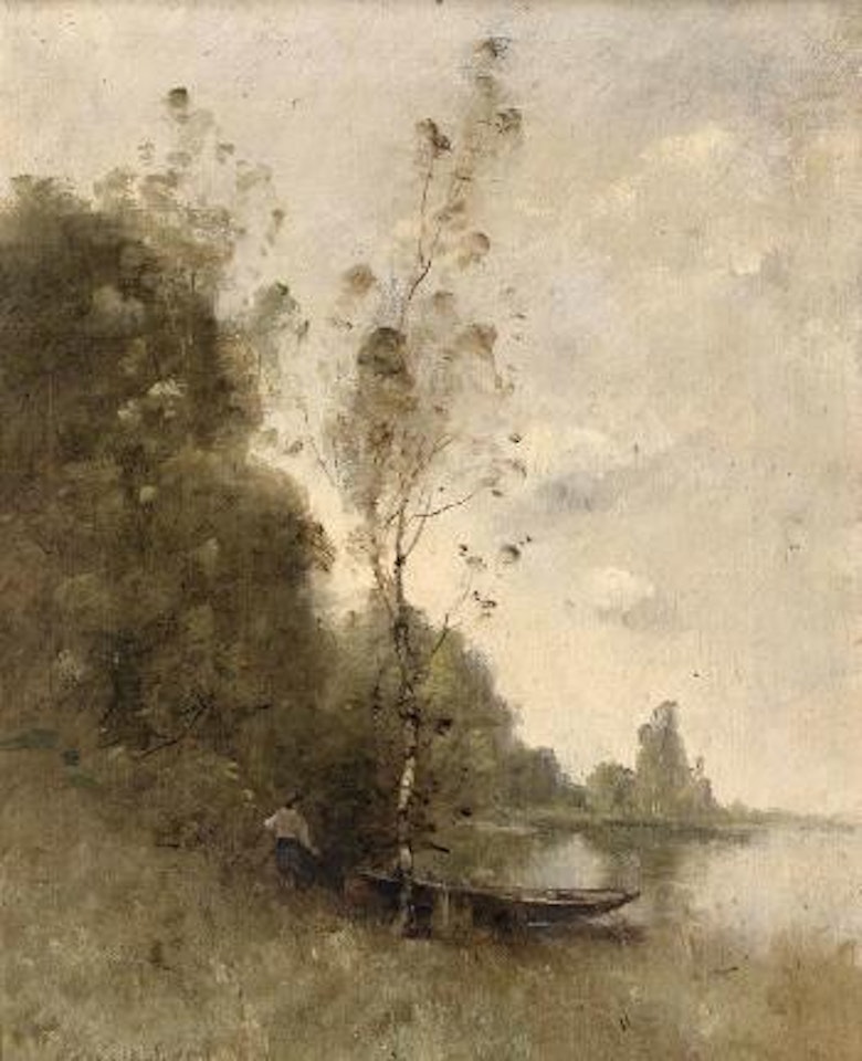 Paysage à la barque by Paul Désiré Trouillebert