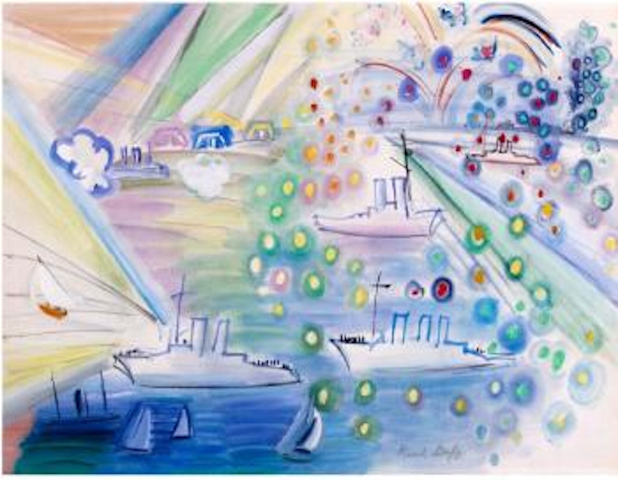 Le feu d'artifice à Trouville by Raoul Dufy