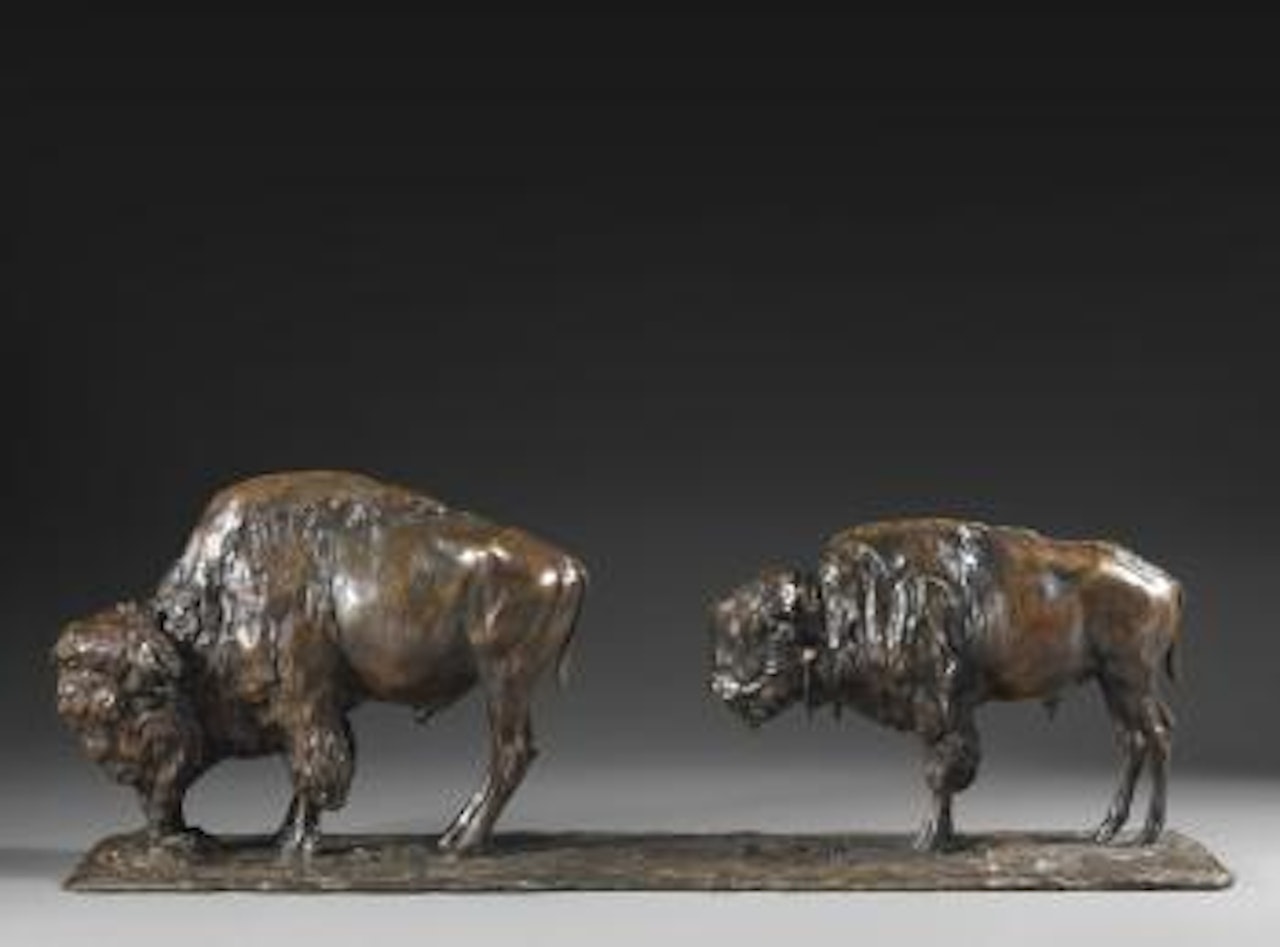 Deux bisons d'Amerique by Rembrandt Bugatti