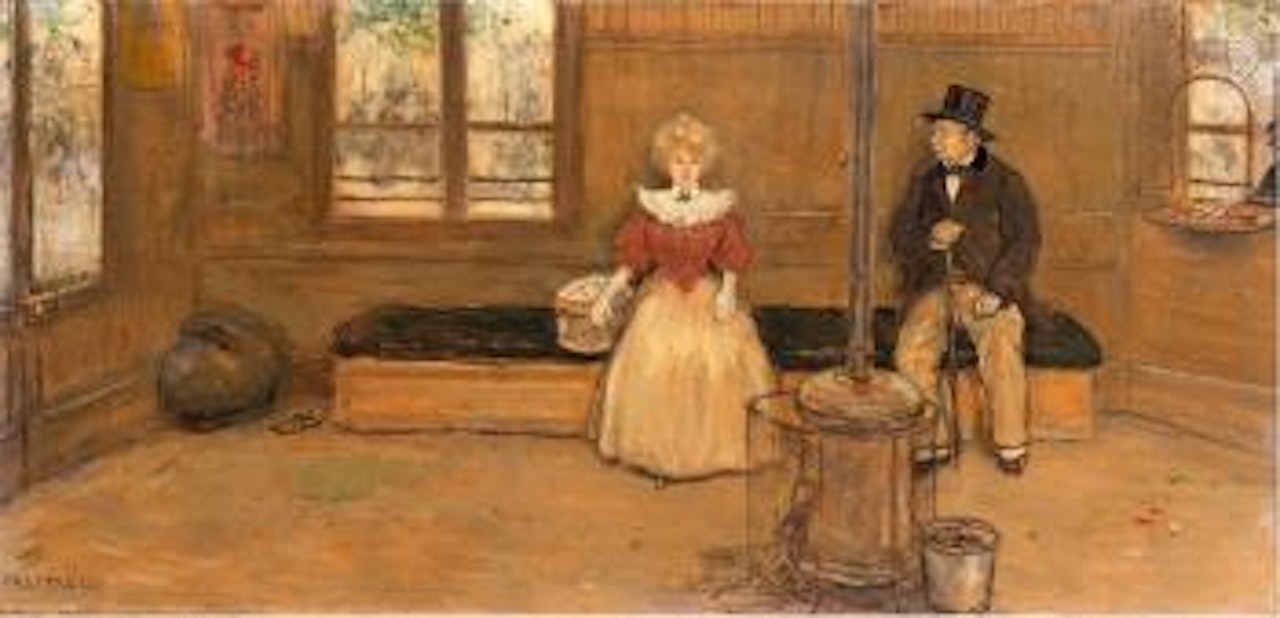 En attendant l'omnibus by Jean Francois Raffaelli
