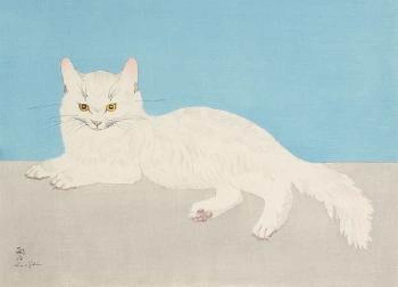 Chat couché by Leonard Tsuguharu Foujita