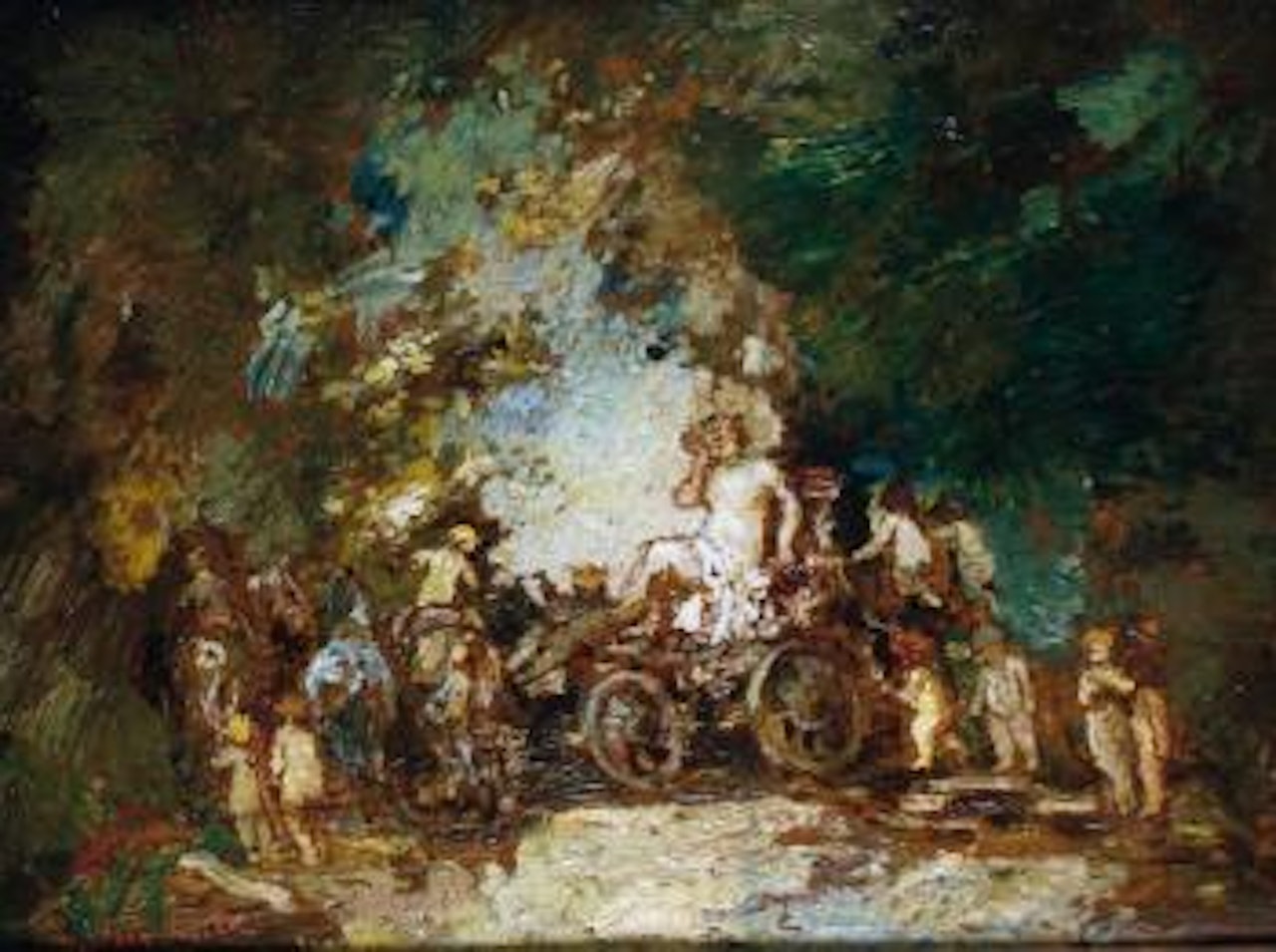 Char avec femme et enfants by Adolphe Monticelli
