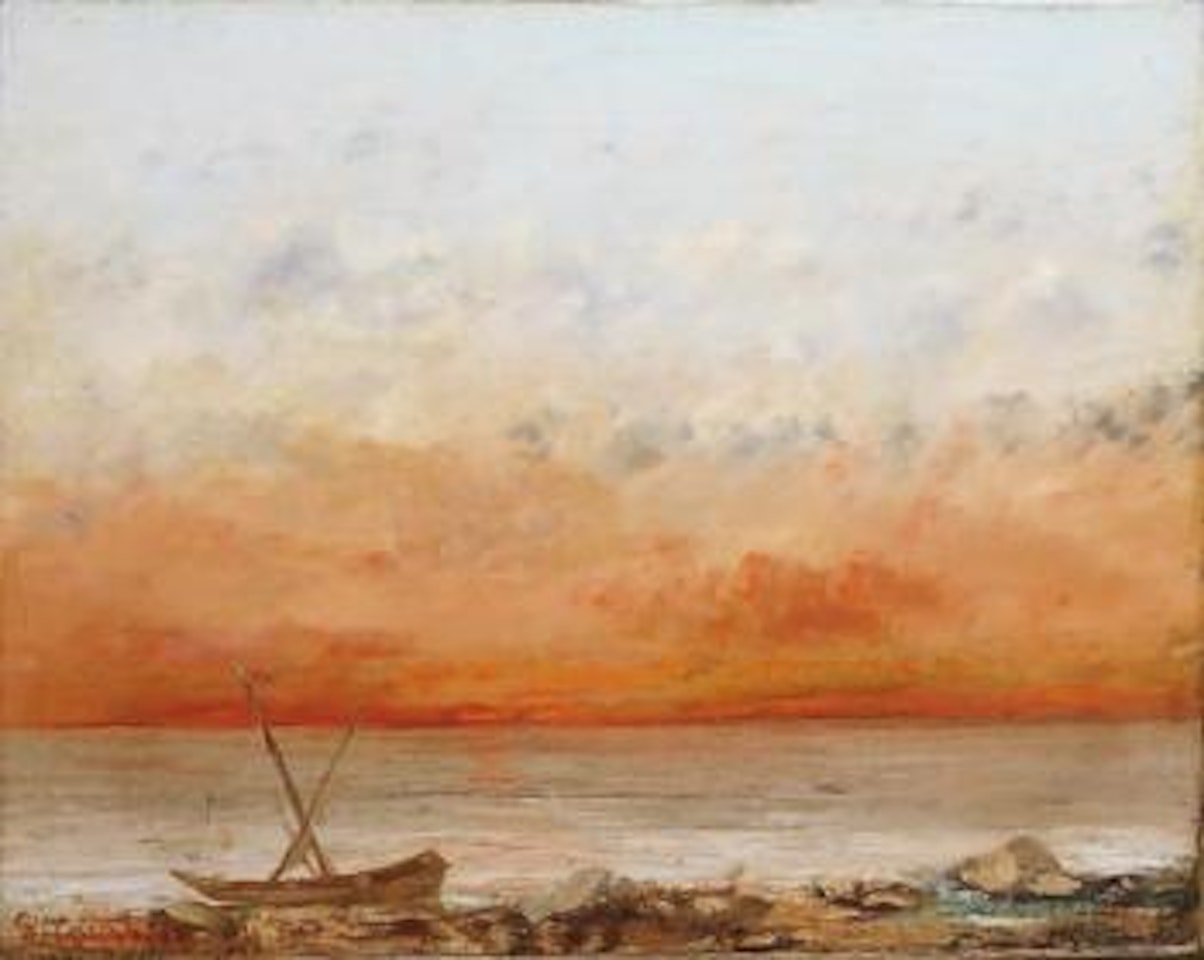 Soleil couchant en bord de mer by Gustave Courbet