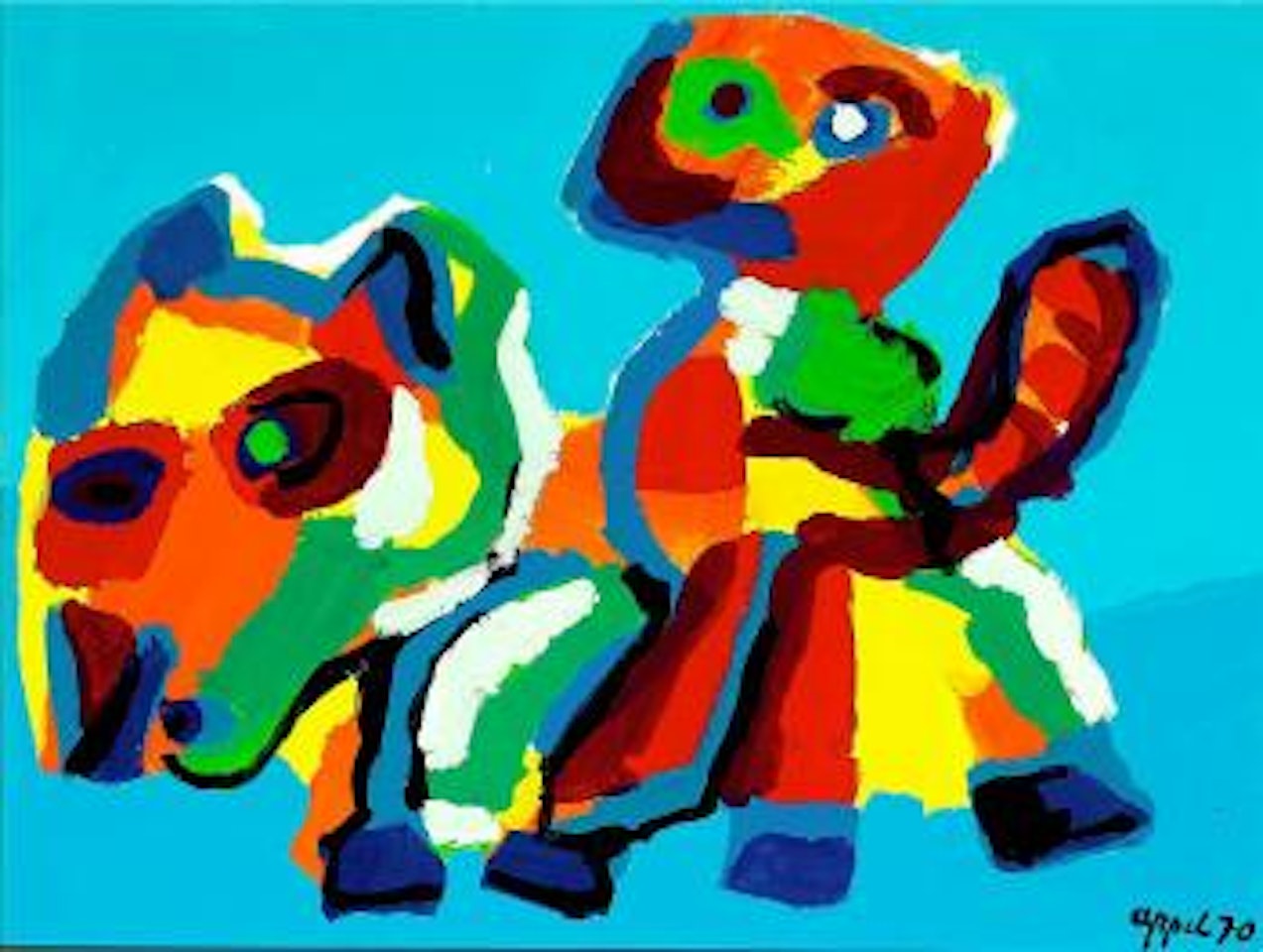 Figure and Animal by Karel Appel