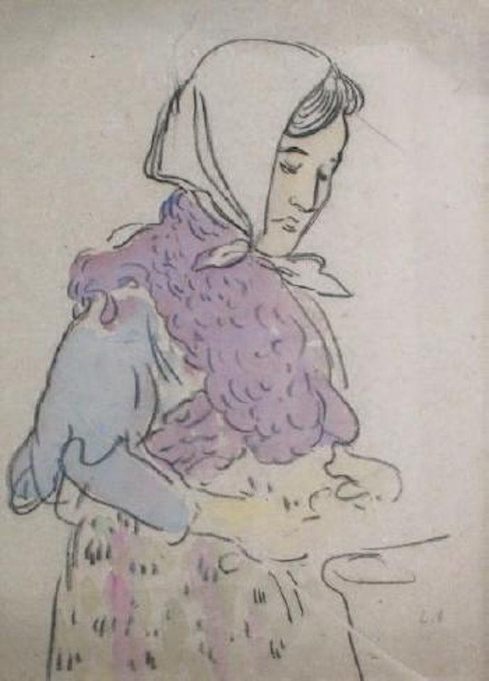 Jeune paysanne à l'écharpe violette by Louis Valtat