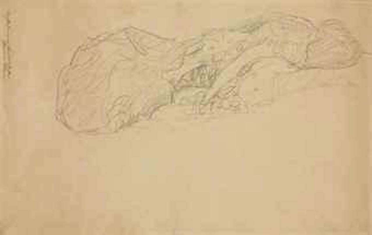 Liegender Frau nach rechts by Gustav Klimt