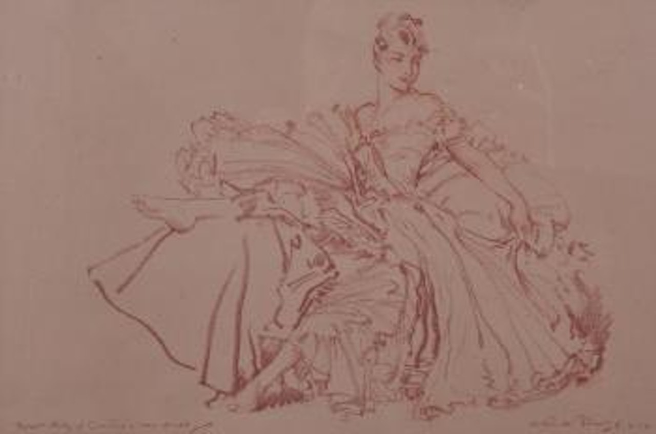 First study for Cecilia's new dress by William Russell Flint