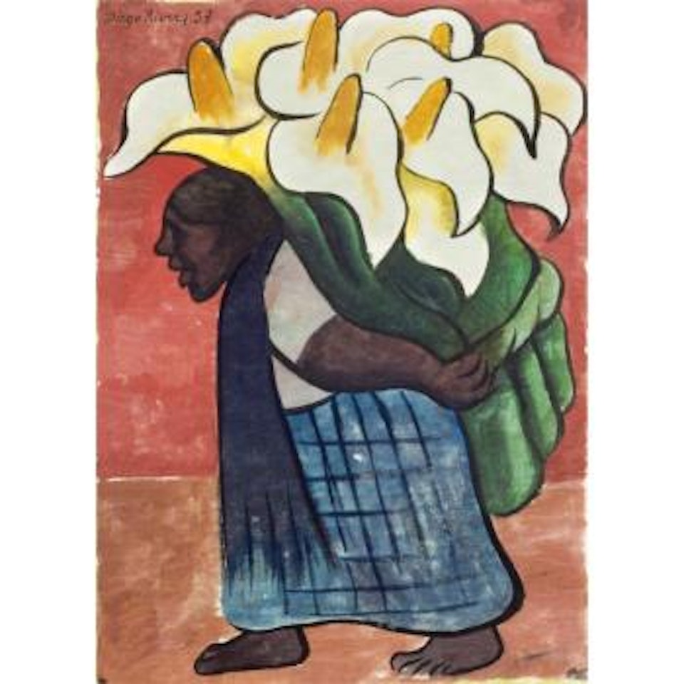 Mujer Cargando Alcatraces by Diego Rivera