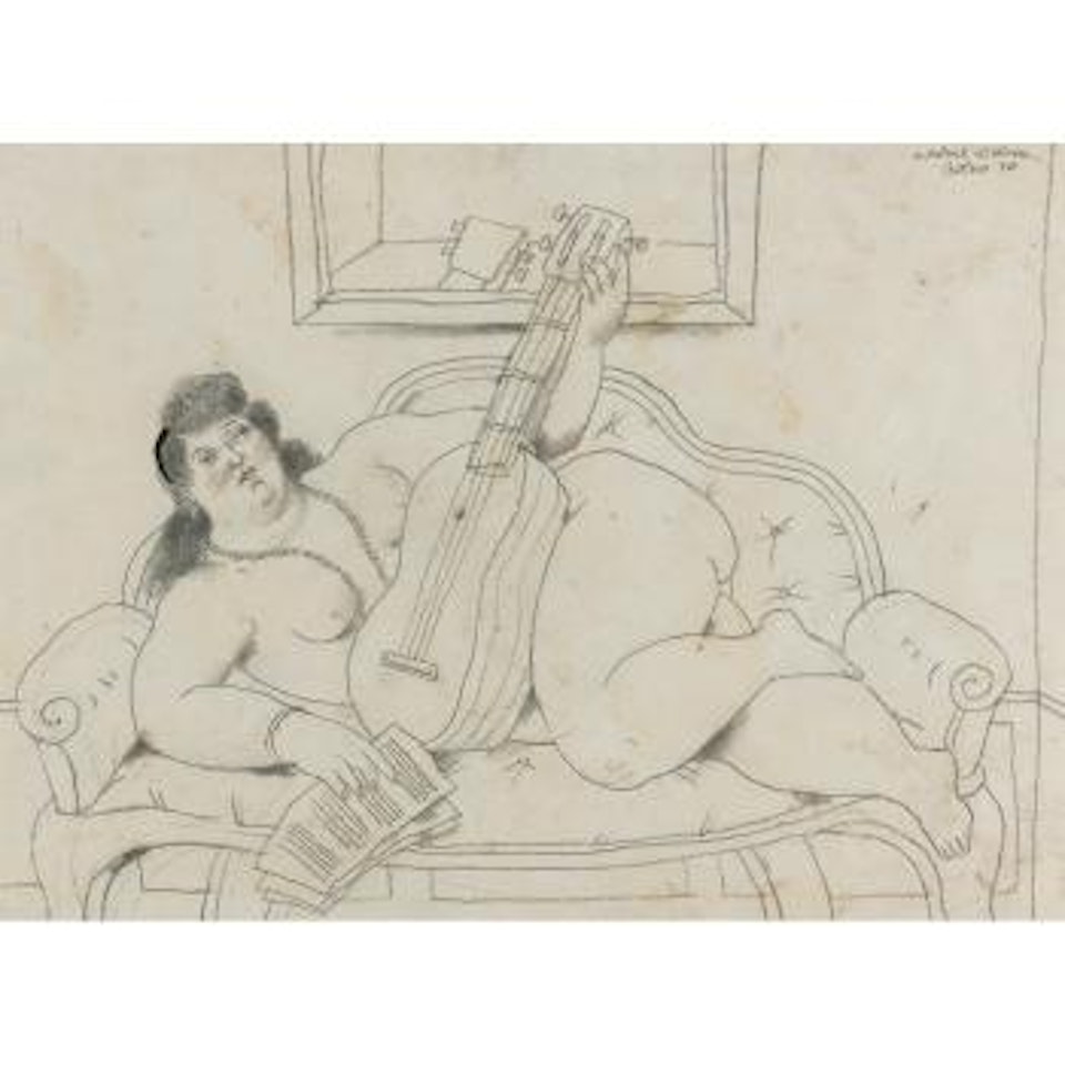 Woman With Guitar by Fernando Botero