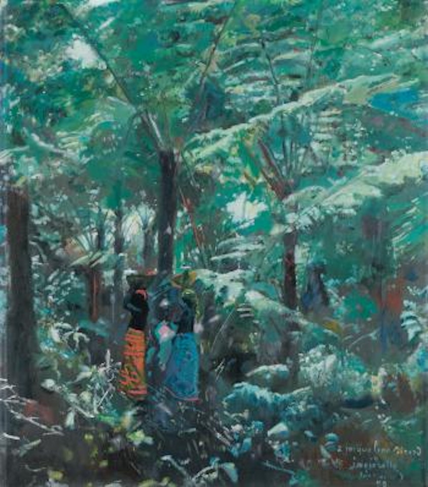 Deux Femmes Africaines Dans Une Forêt De Fougères Géantes by Jacques Majorelle