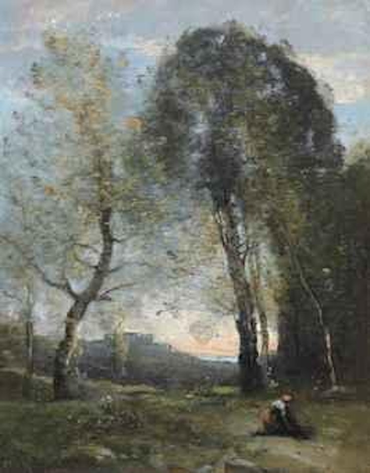 Souvenir d'Italie Paysanne ramassant du bois by Jean Baptiste Camille Corot