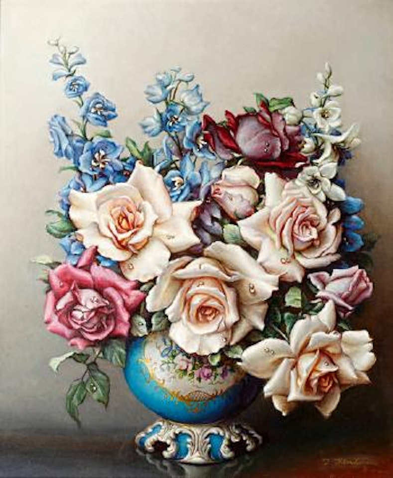 Still life of flowers in a Sevres vase by Irene Klestova