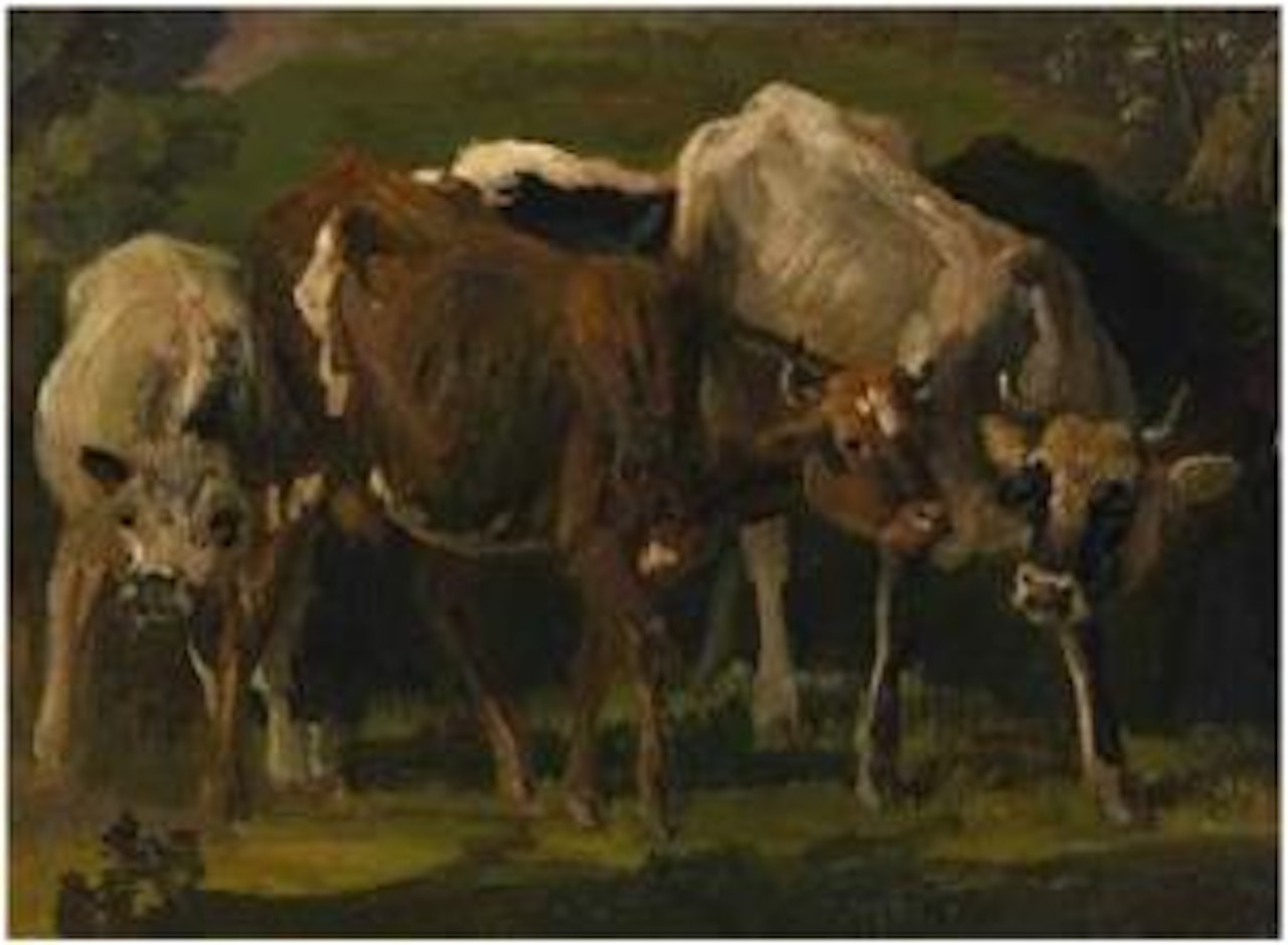 Studien zu zwei Rindern und einem Kalb by Christian Friedrich Gille