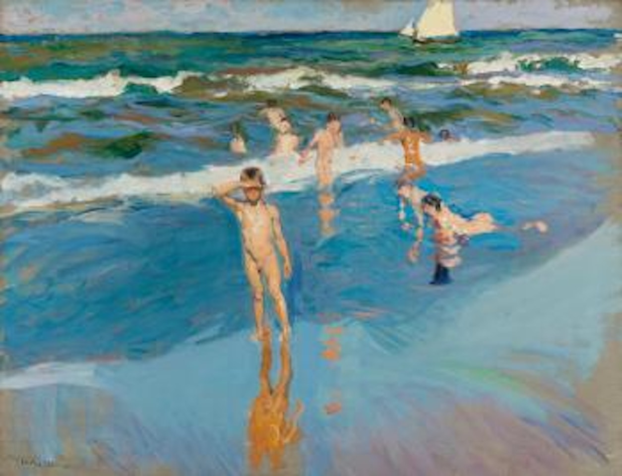 Niños En El Mar. Playa De Valencia (Children In The Sea, Valencia Beach) by Joaquin Sorolla Y Bastida