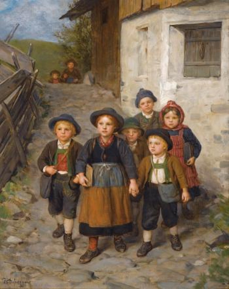 Auf Dem Schulweg (Going To School) by Franz von Defregger