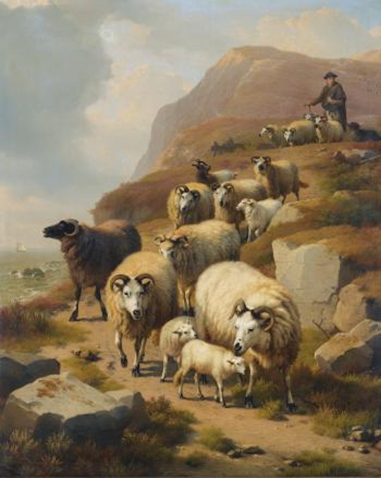 A Shepherd And His Flock by Eugène Joseph Verboeckhoven