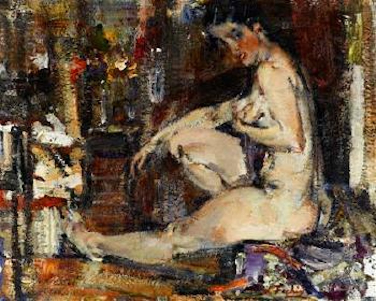 Seated female nude by Nicolai Fechin