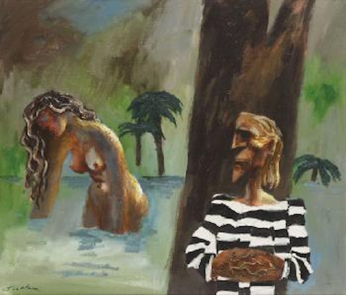 Girl bathing by Albert Tucker