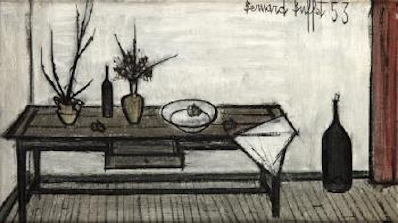 Composition au bouquet de fleurs by Bernard Buffet