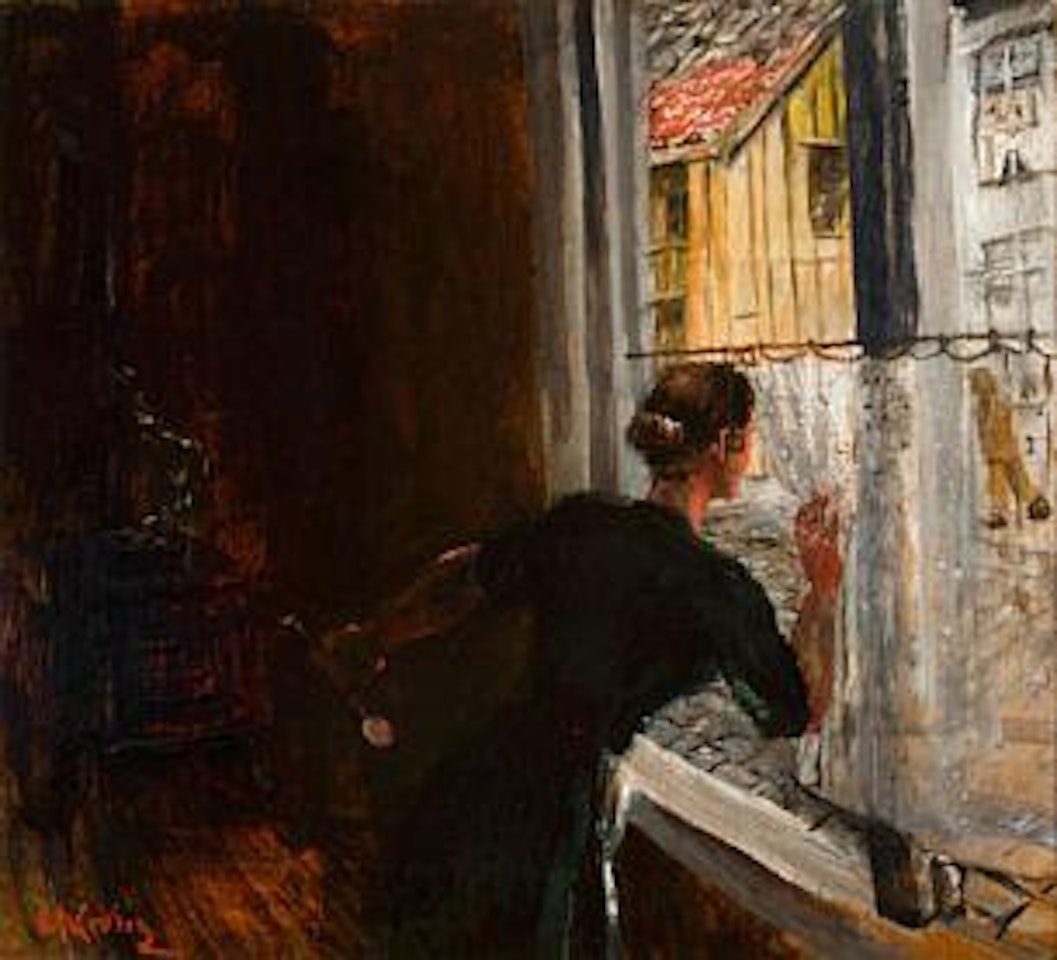 Kvinne ved vindu by Christian Krohg