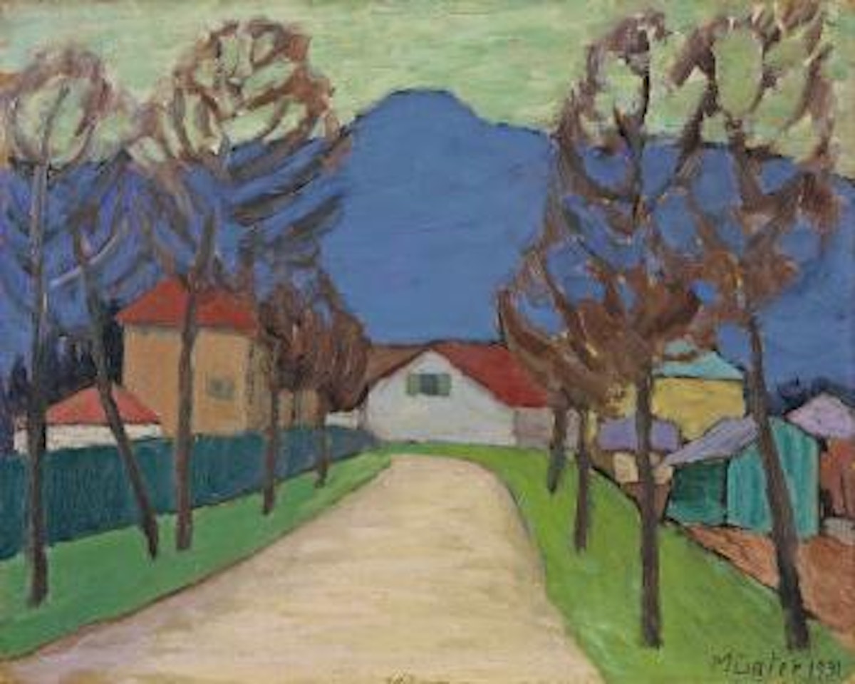 Landstrasse am bahnhof by Gabriele Münter
