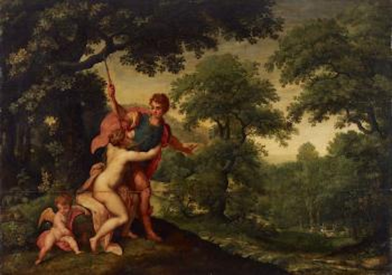 Grosse Waldlandschaft mit Venus und Adonis by Denis van Alsloot by Hendrick de Clerck