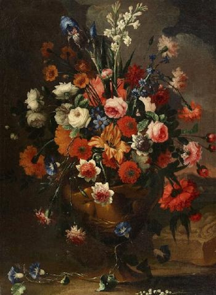Grosser Blumenstrauss in einer Vase by Roman School