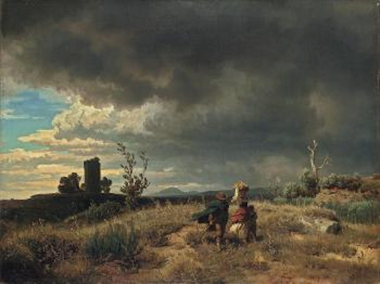 Vor dem gewittersturm (Campagna) by Oswald Achenbach