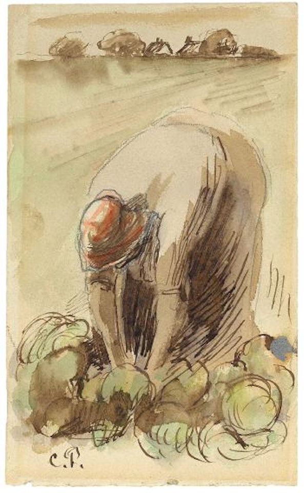 Femme se cambrant by Camille Pissarro