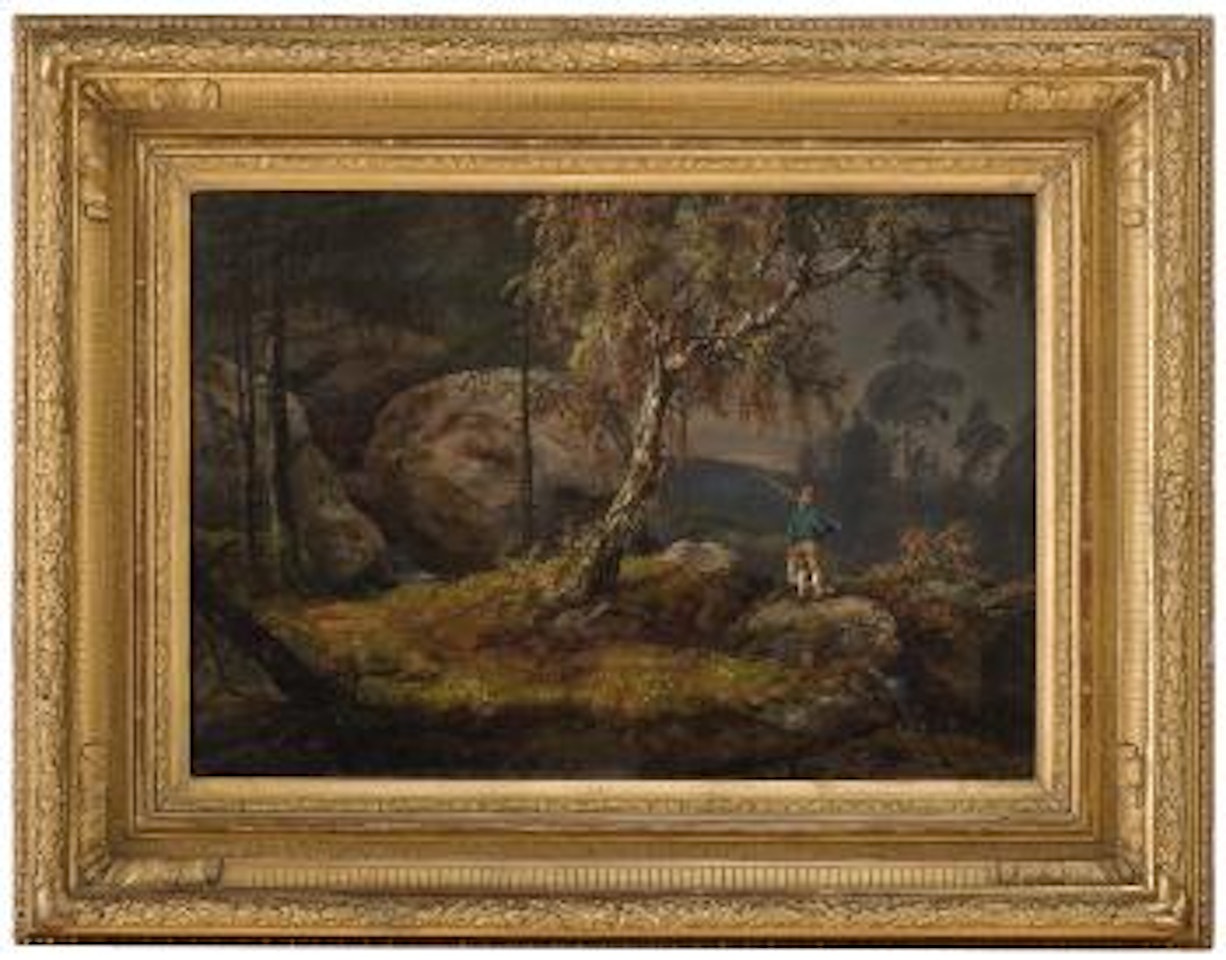 Fjellandskap med bjerketre by Johan Christian Clausen Dahl