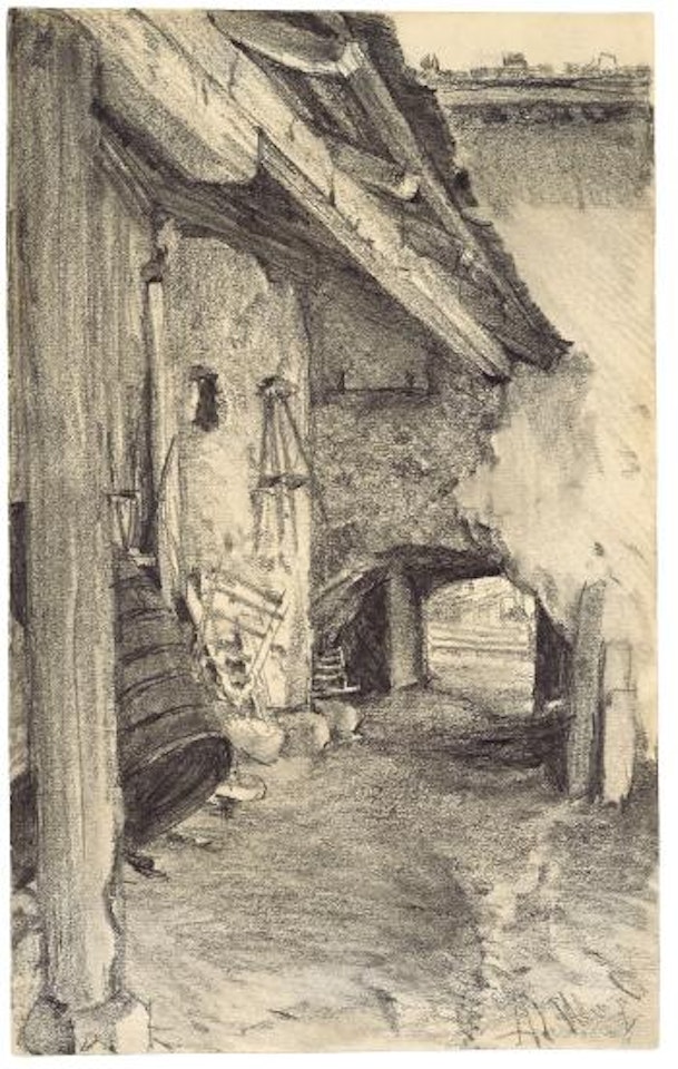 Alter hof by Adolph Menzel