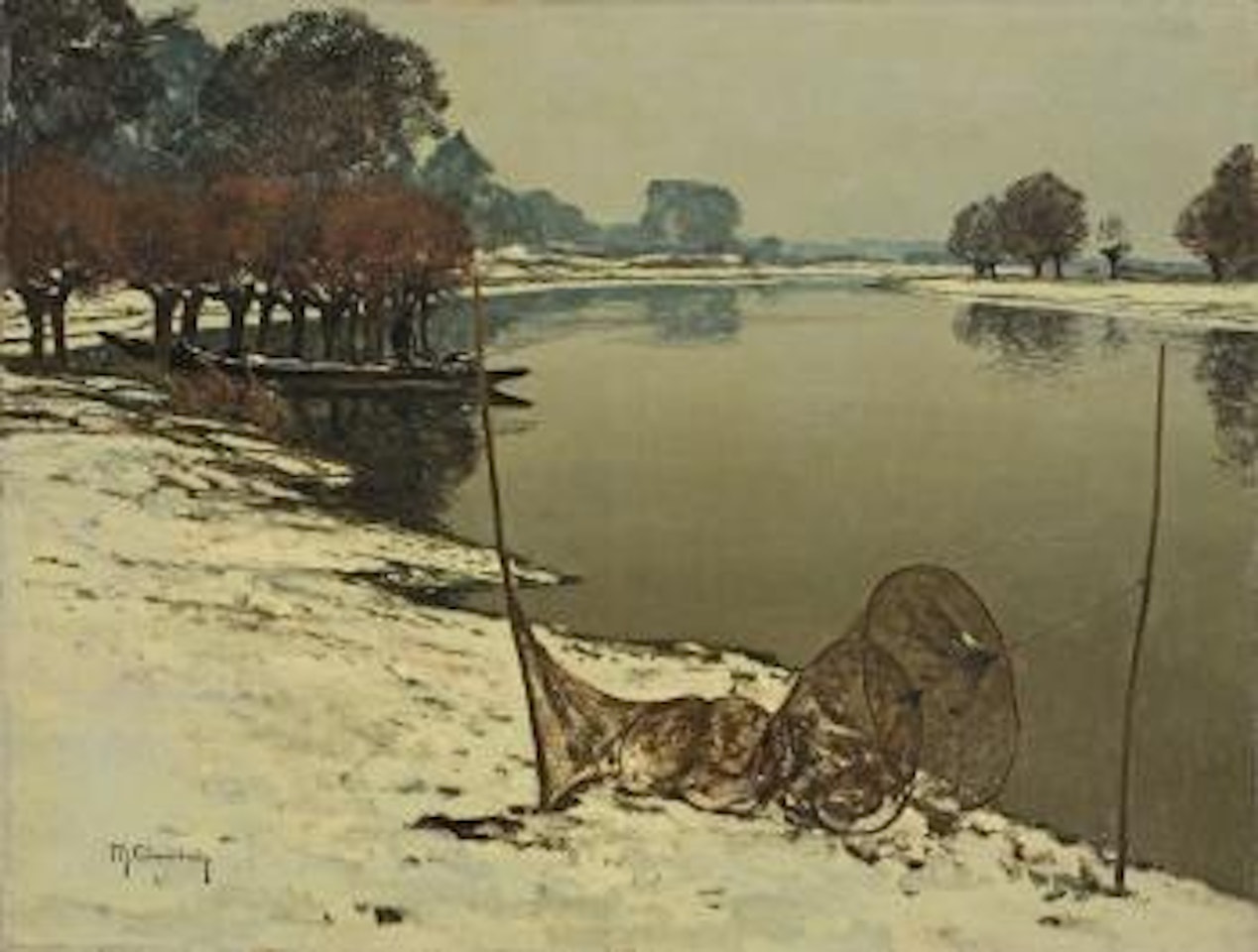 Winterlandschaft bei wittlaer by Max Clarenbach