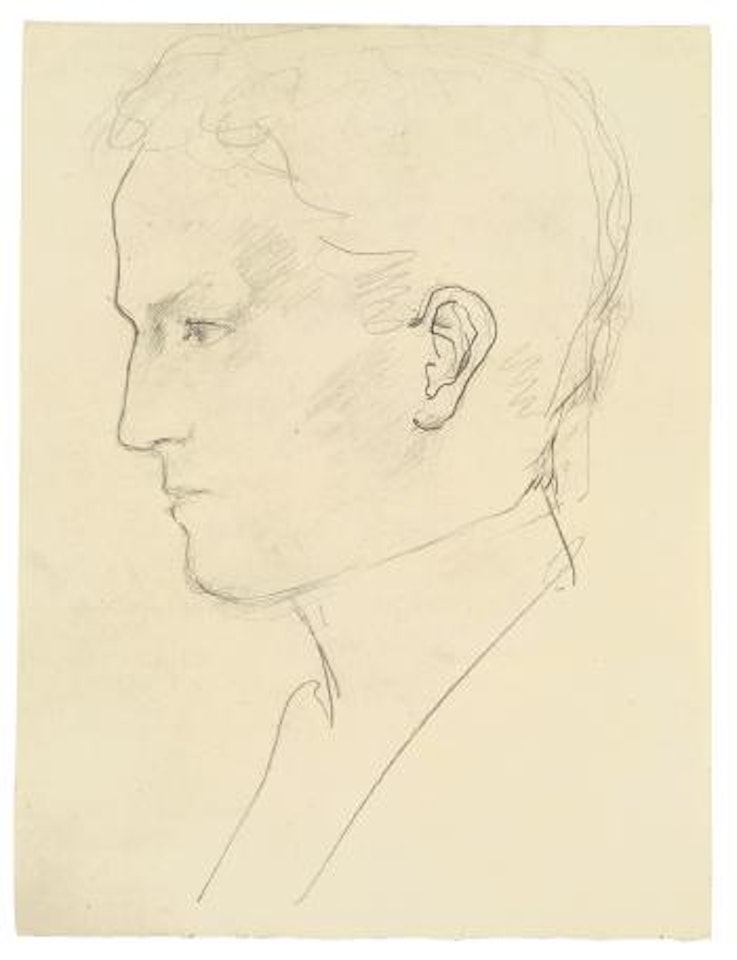 Porträt Josef Cordier im profil by August Macke
