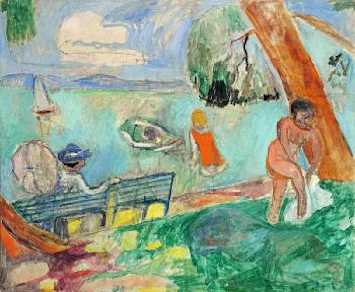 Badeszene am bodensee by Hans Purrmann