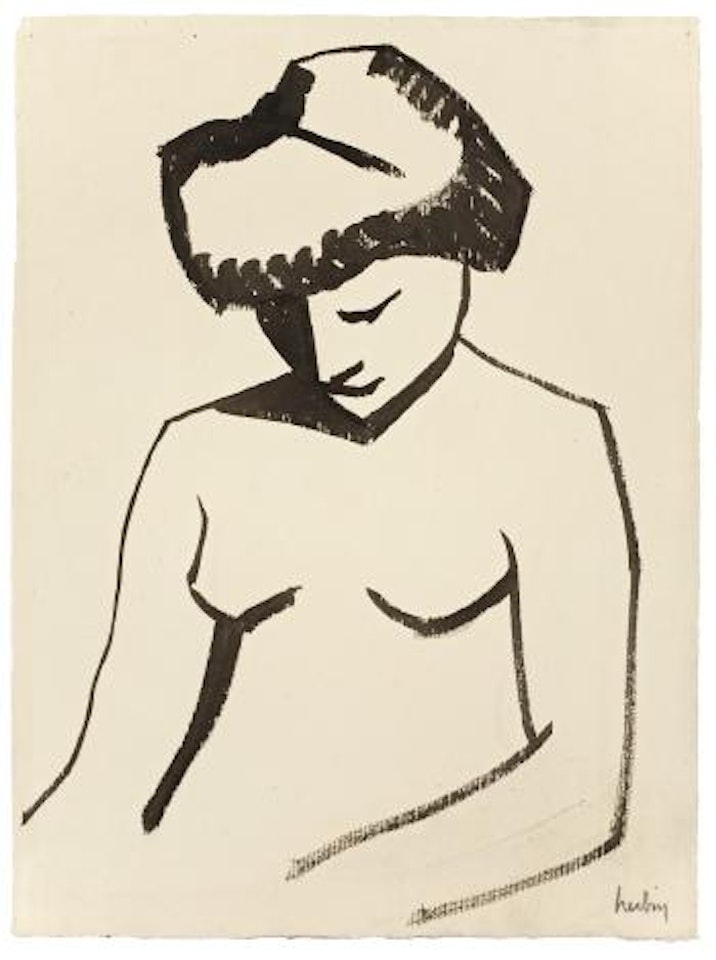 Femme nue en buste by August Macke