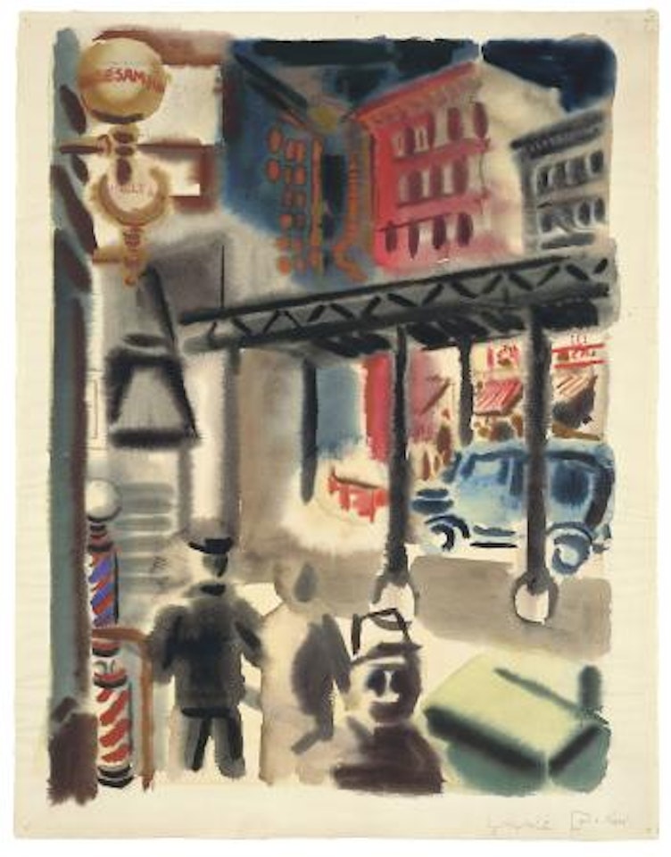 View of the elevated subway, New York by George Grosz