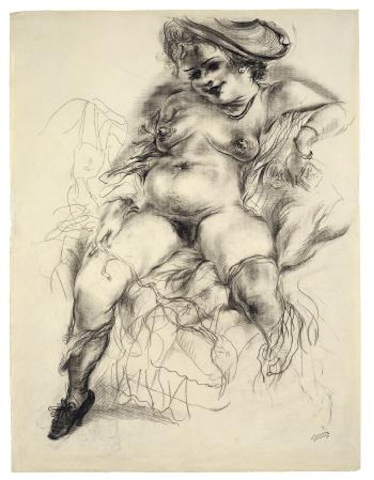 Akt mit hut by George Grosz