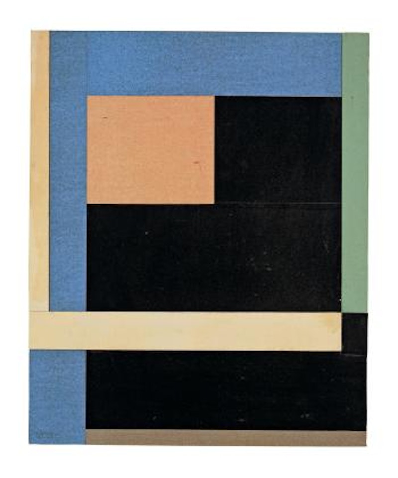 Rot-blau-schwarz (Collage rot-blau-schwarz) by Walter Dexel