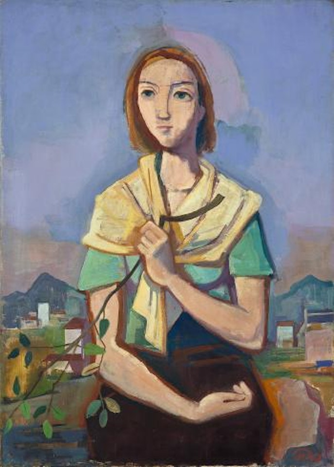 Mädchen mit zweig by Karl Hofer