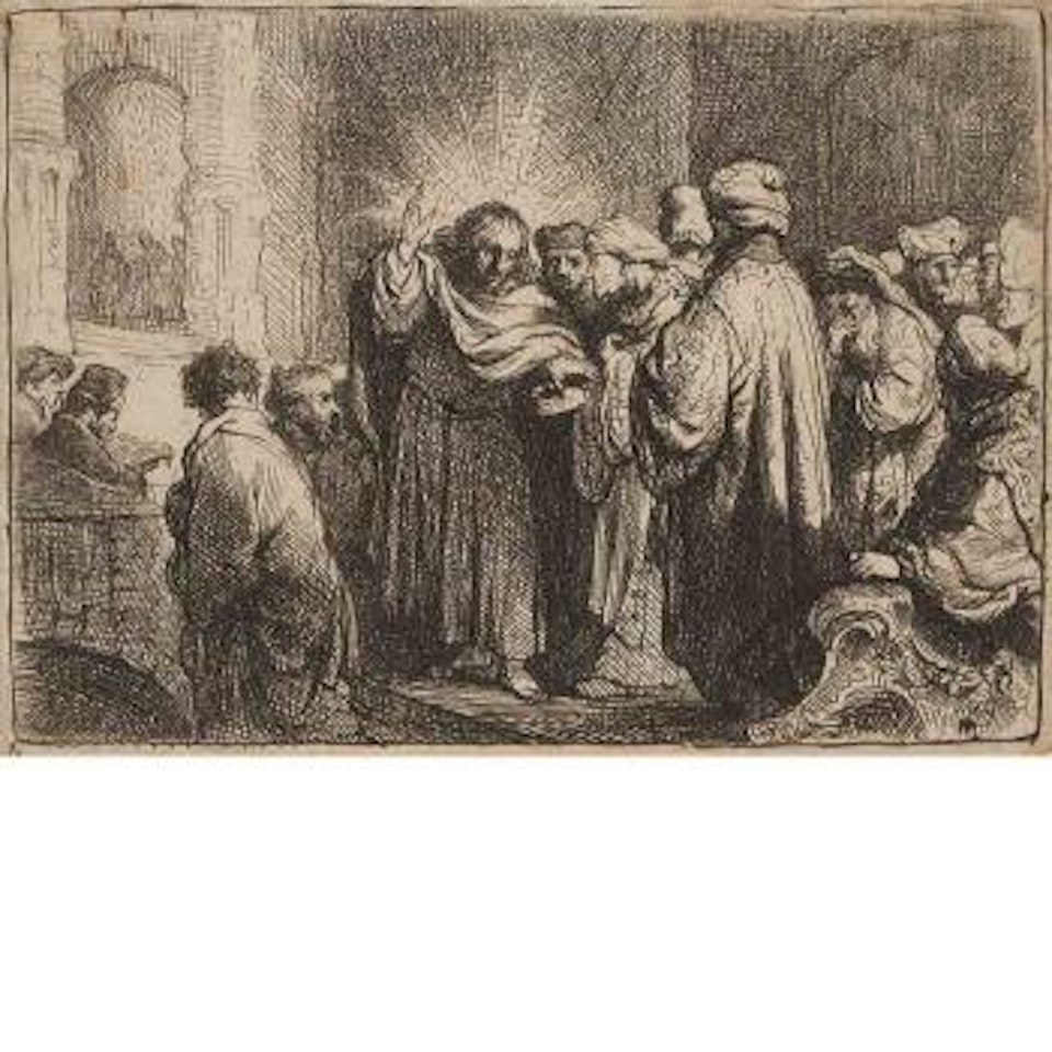 The tribute money by Attributed to Rembrandt Harmensz van Rijn