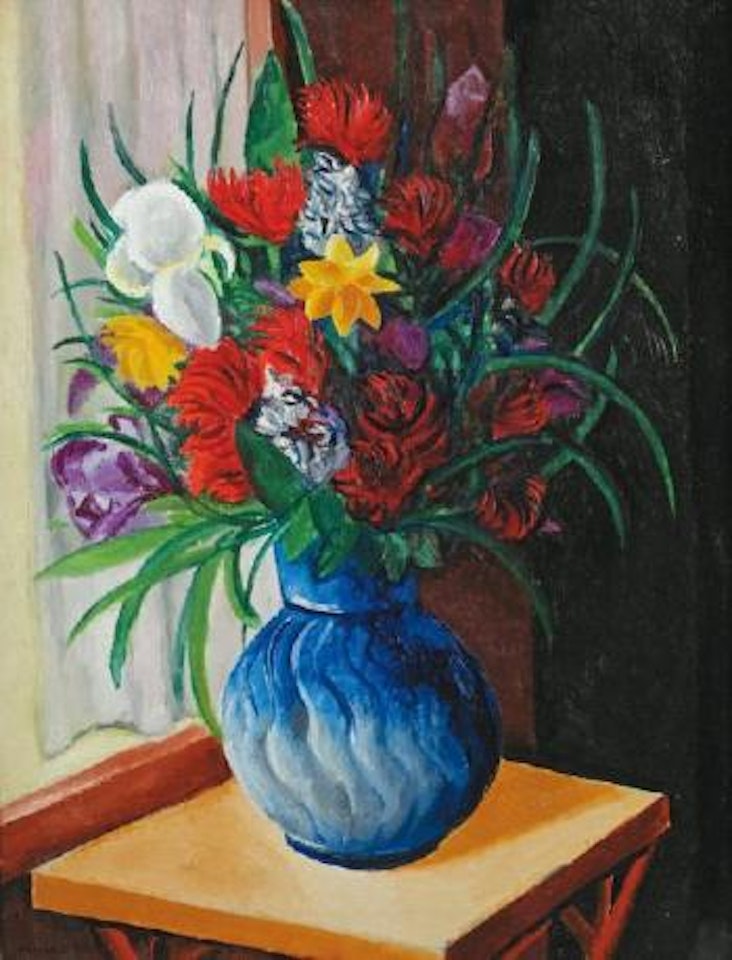 Bouquet au vase bleu by Moïse Kisling