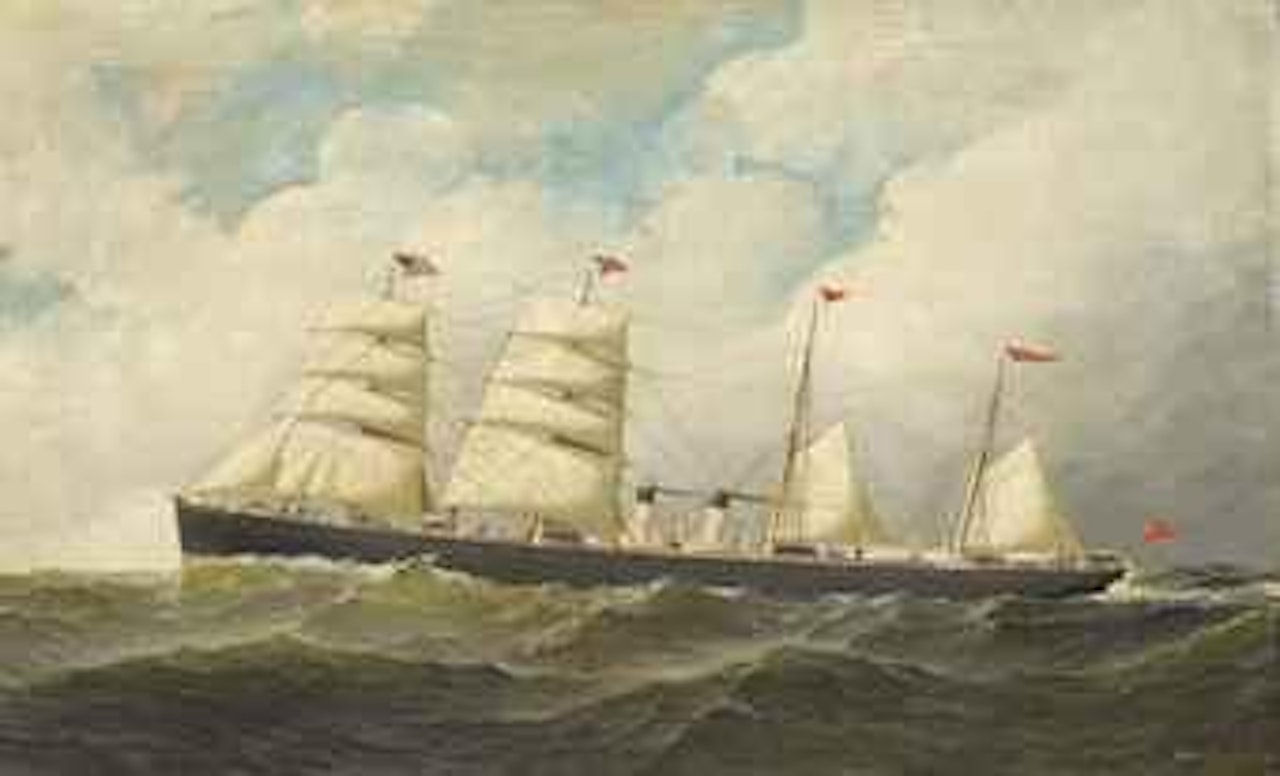 The National Line's North Atlantic steamer Egypt outward-bound to the United States by Antonio Jacobsen