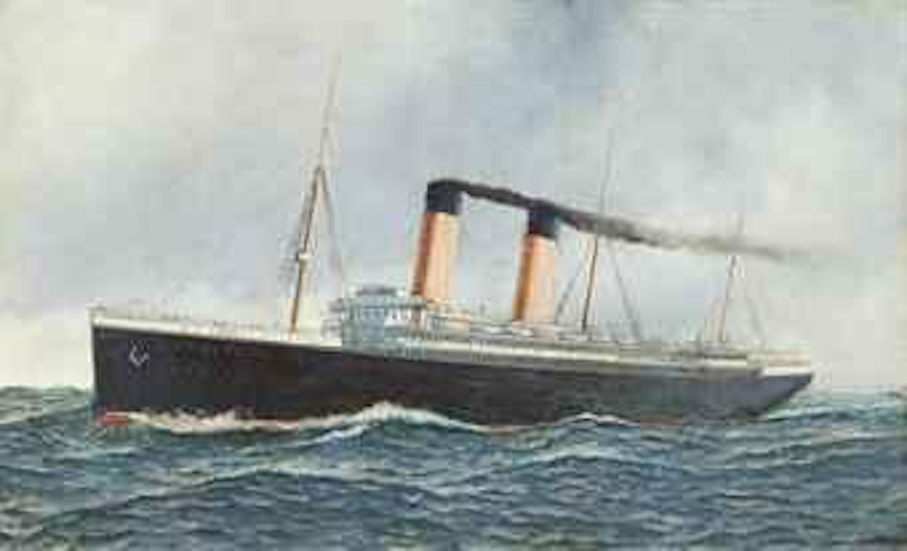 The White Star Liner Oceanic II at sea by Antonio Jacobsen
