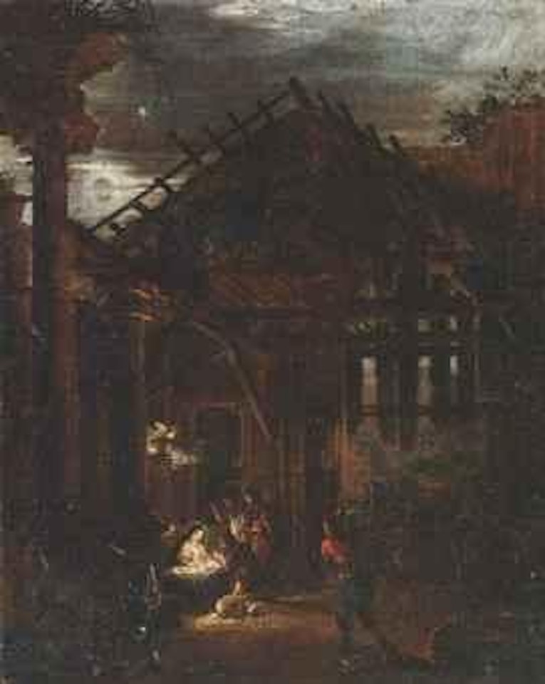Capriccio di rovine con Adorazione dei pastori by Viviano Codazzi