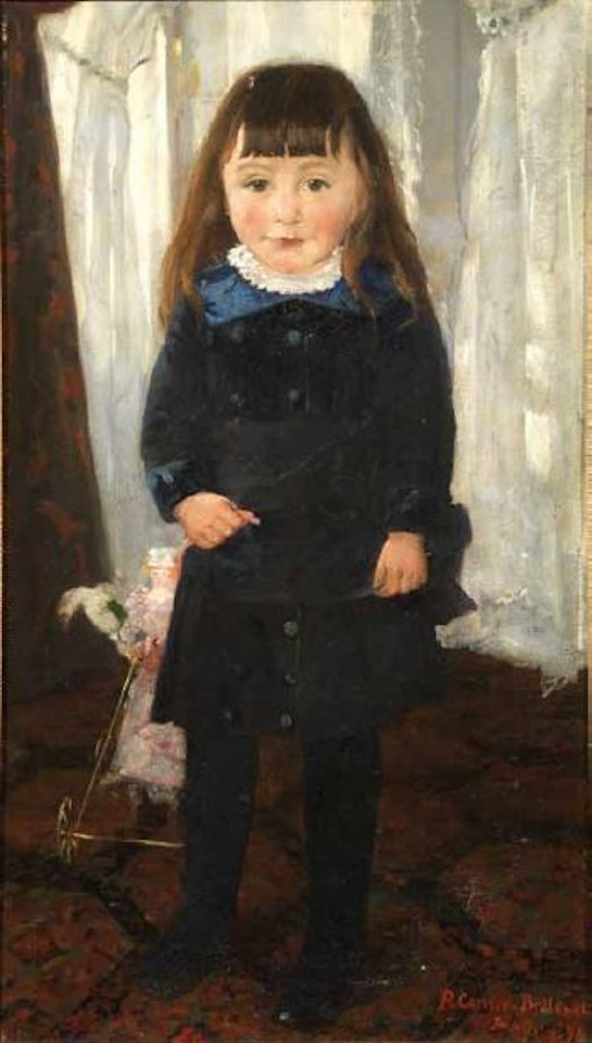 Ritratto di bimba con bambola by Pierre Carrier-Belleuse