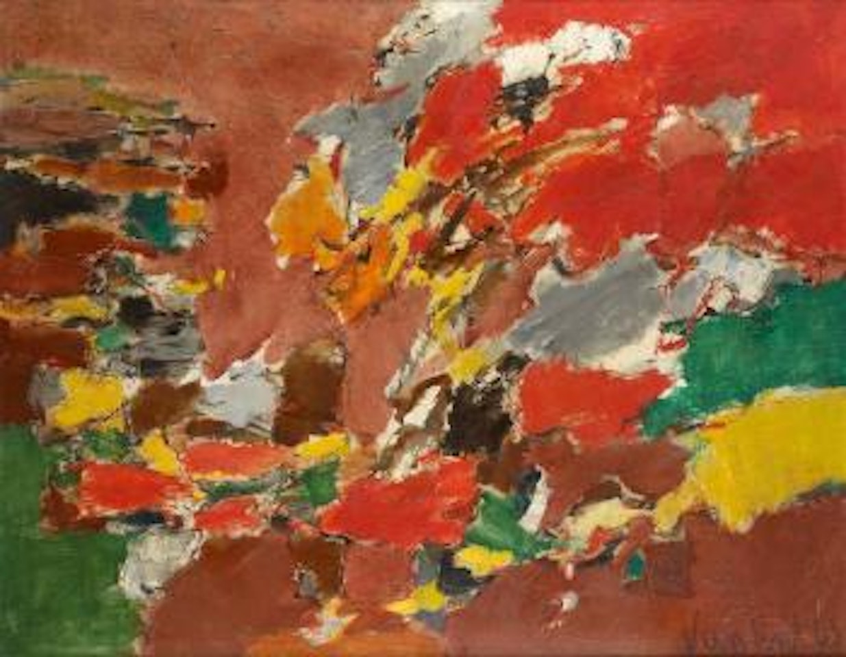 Lumière hivernale, chute rouge by Louis van Lint