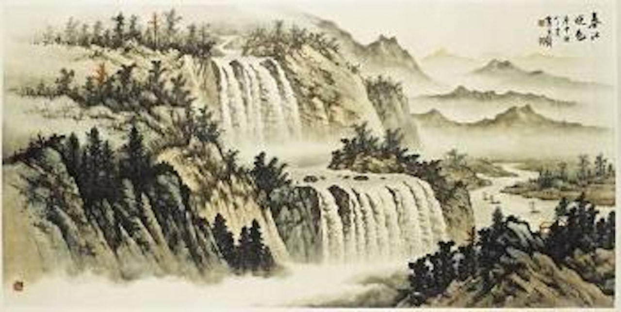 Spring Waterfall by Huang Junbi