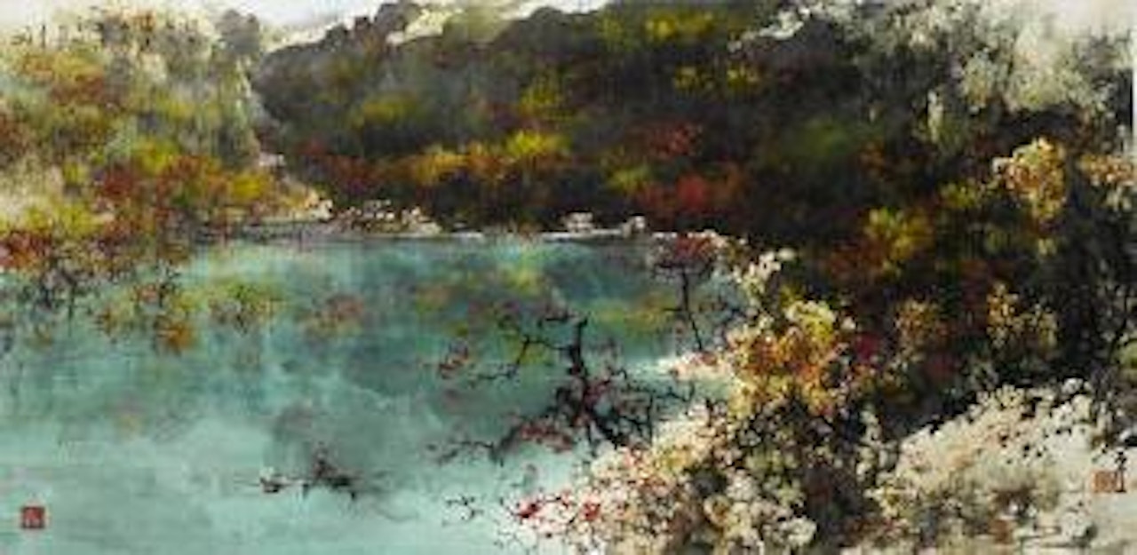 Autumn in Jiuzhaigou by He Baili