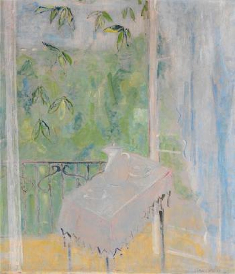 Kaffeetisch auf dem Balkon by Oskar Moll