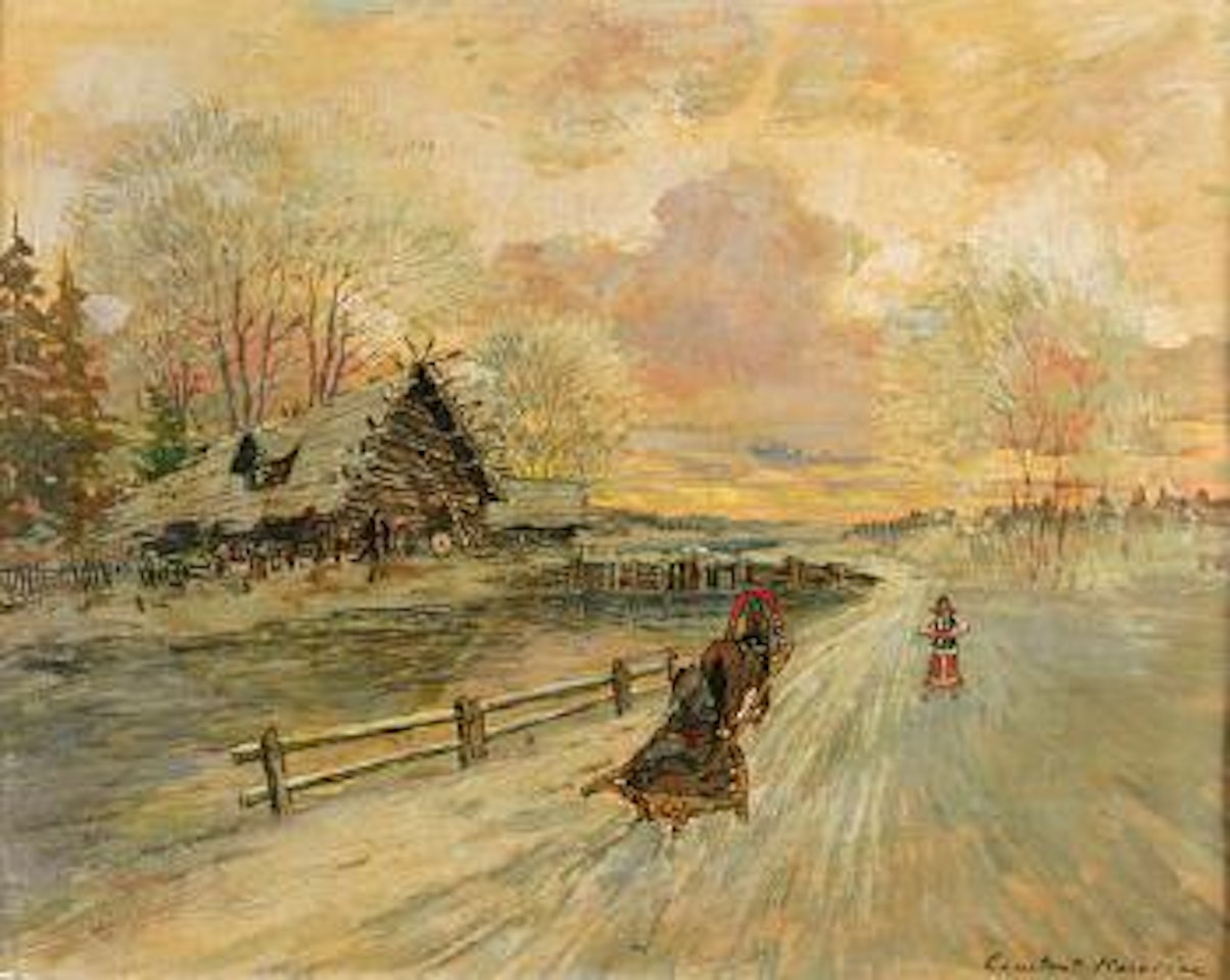 The mill at the village Pokrov, Yaroslav province by Konstantin Alekseevich Korovin